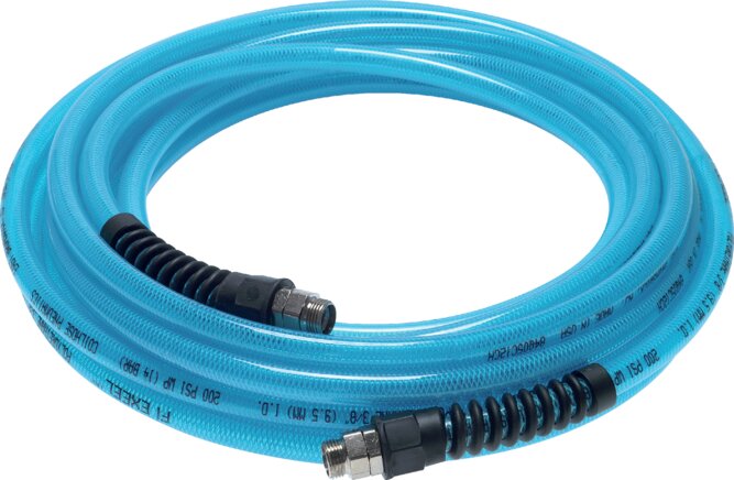 Exemplary representation: Polyurethane fabric hose with male thread